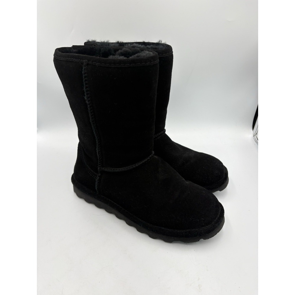 Bearpaw Elle Short Suede Winter Boots Black Cozy Women Size 9